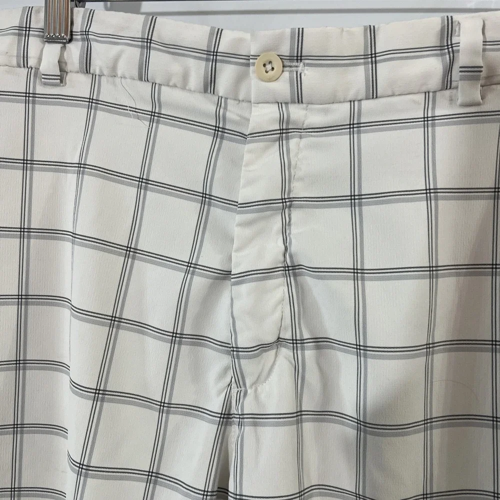 Nike Golf Shorts Mens Size 38 Lightweight Plaid Blue‎ and White 11